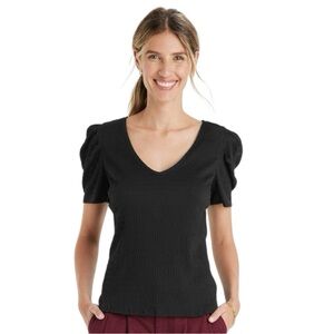 Wild Love Elegant Black Puff Sleeve Top XL
